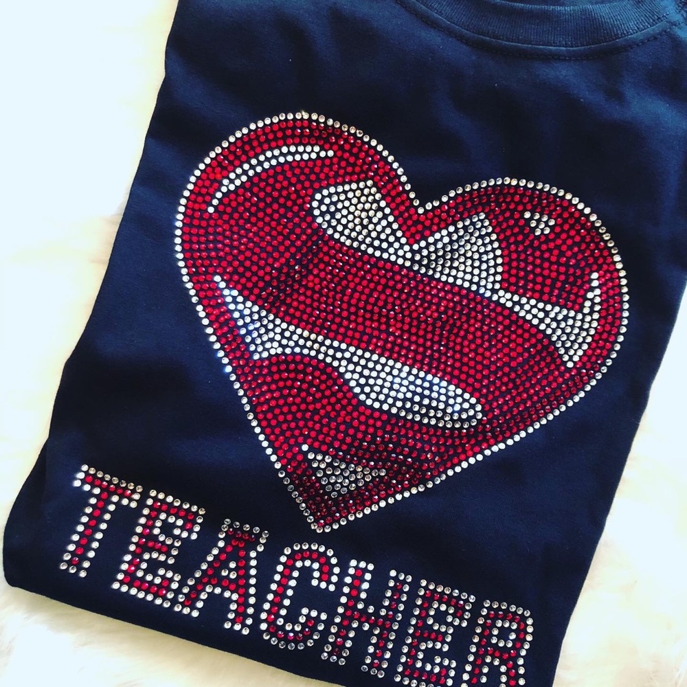 Super Teacher Rhinestone Tee